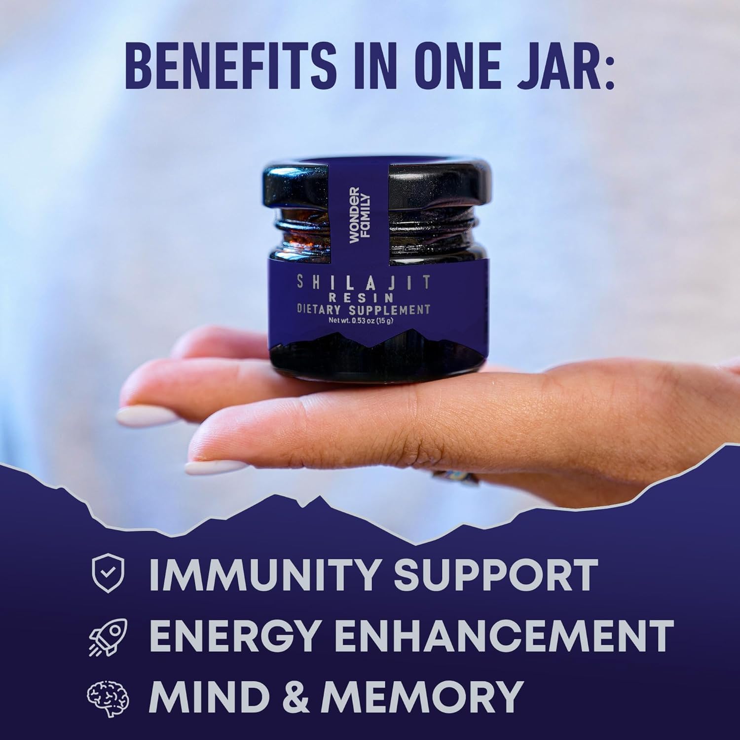 60g Pure Himalayan Shilajit Resin Supplement with Fulvic Acid & Trace Minerals - Wonder Family - Men & Women - 4 Pack