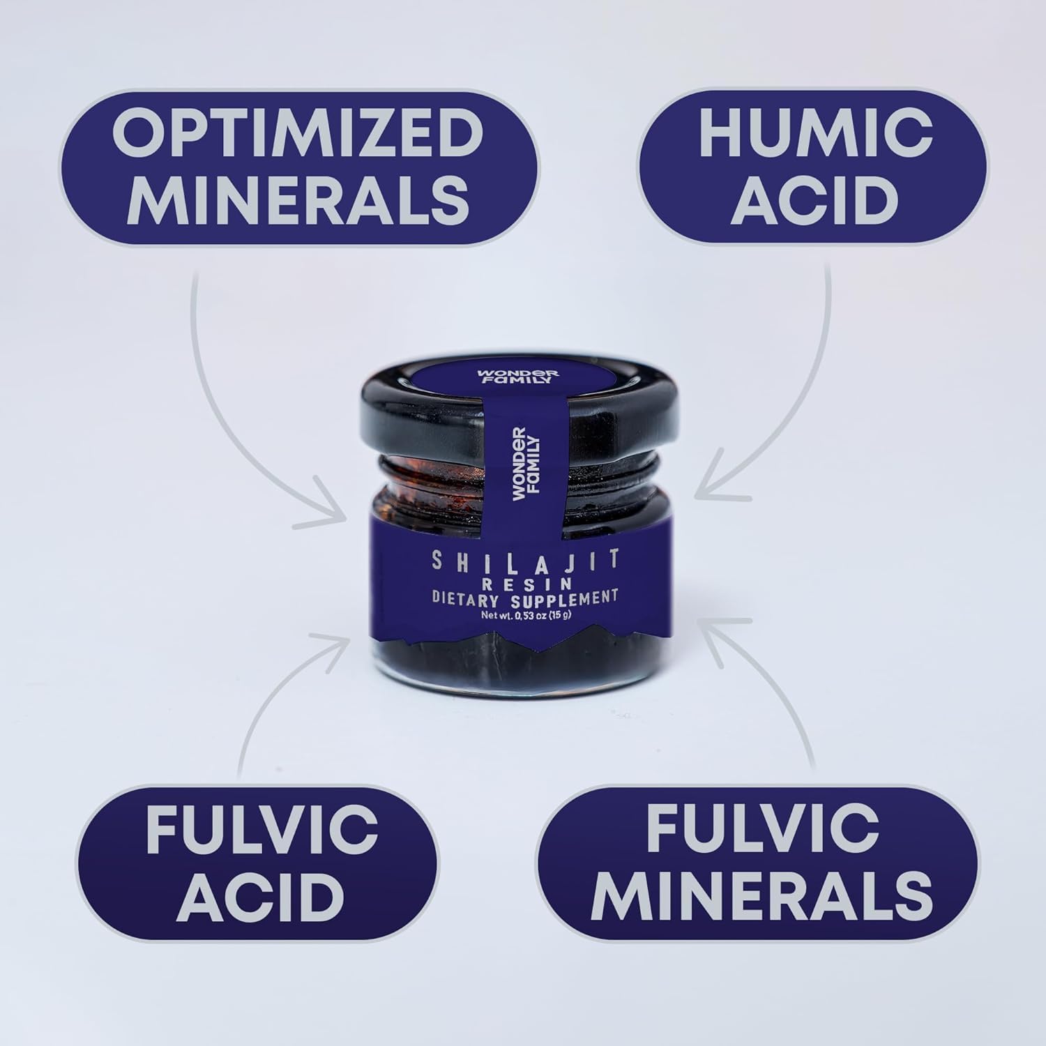 60g Pure Himalayan Shilajit Resin Supplement with Fulvic Acid & Trace Minerals - Wonder Family - Men & Women - 4 Pack