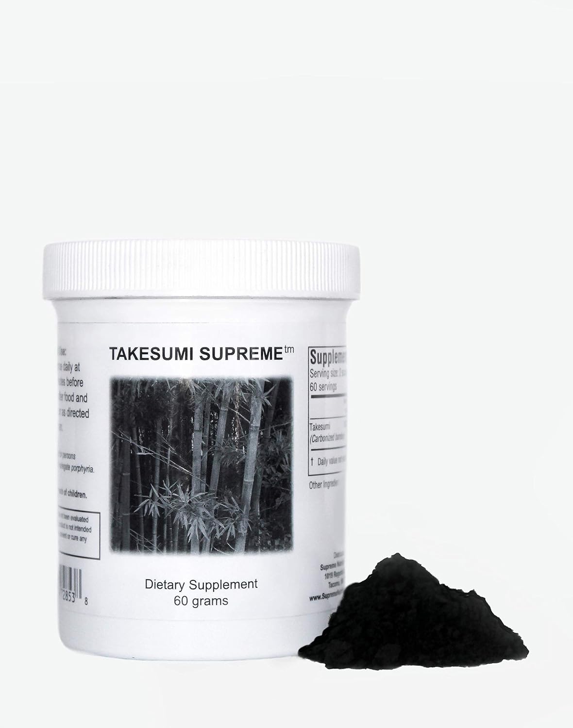 60g Supreme Nutrition Takesumi Bamboo Charcoal Powder - Pure Activated Supplement