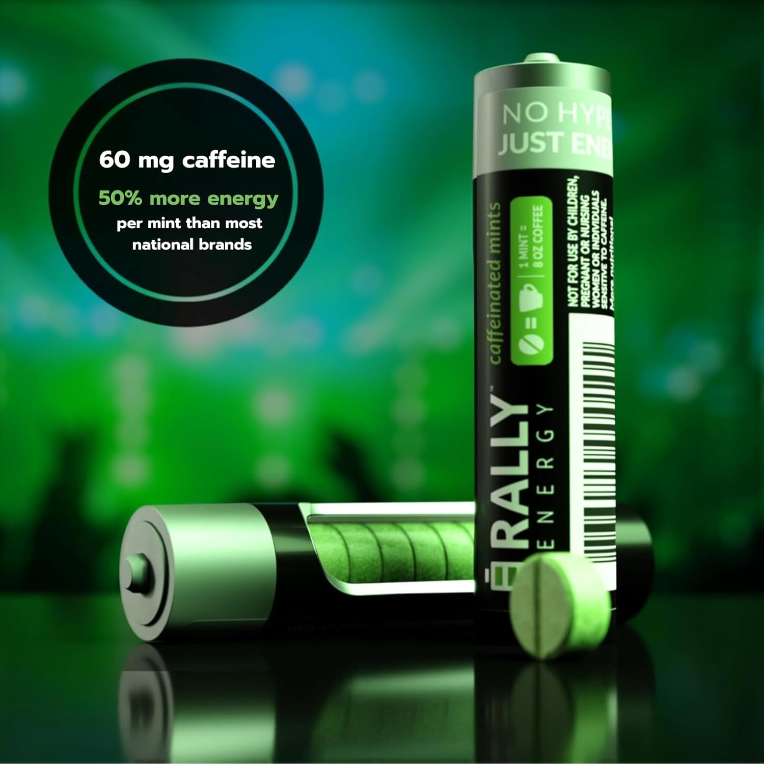 60mg Caffeine Mints Variety Pack - Instant Energy & Fresh Breath with Natural Peppermint, Cinnamon, Wintergreen - 0 Sugar - 3 Packs of 30 Mints