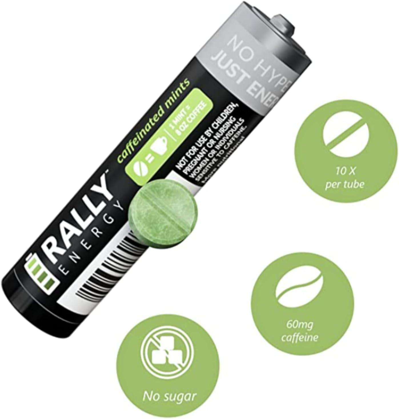 60mg Caffeine Mints Variety Pack - Instant Energy & Fresh Breath with Natural Peppermint, Cinnamon, Wintergreen - 0 Sugar - 3 Packs of 30 Mints