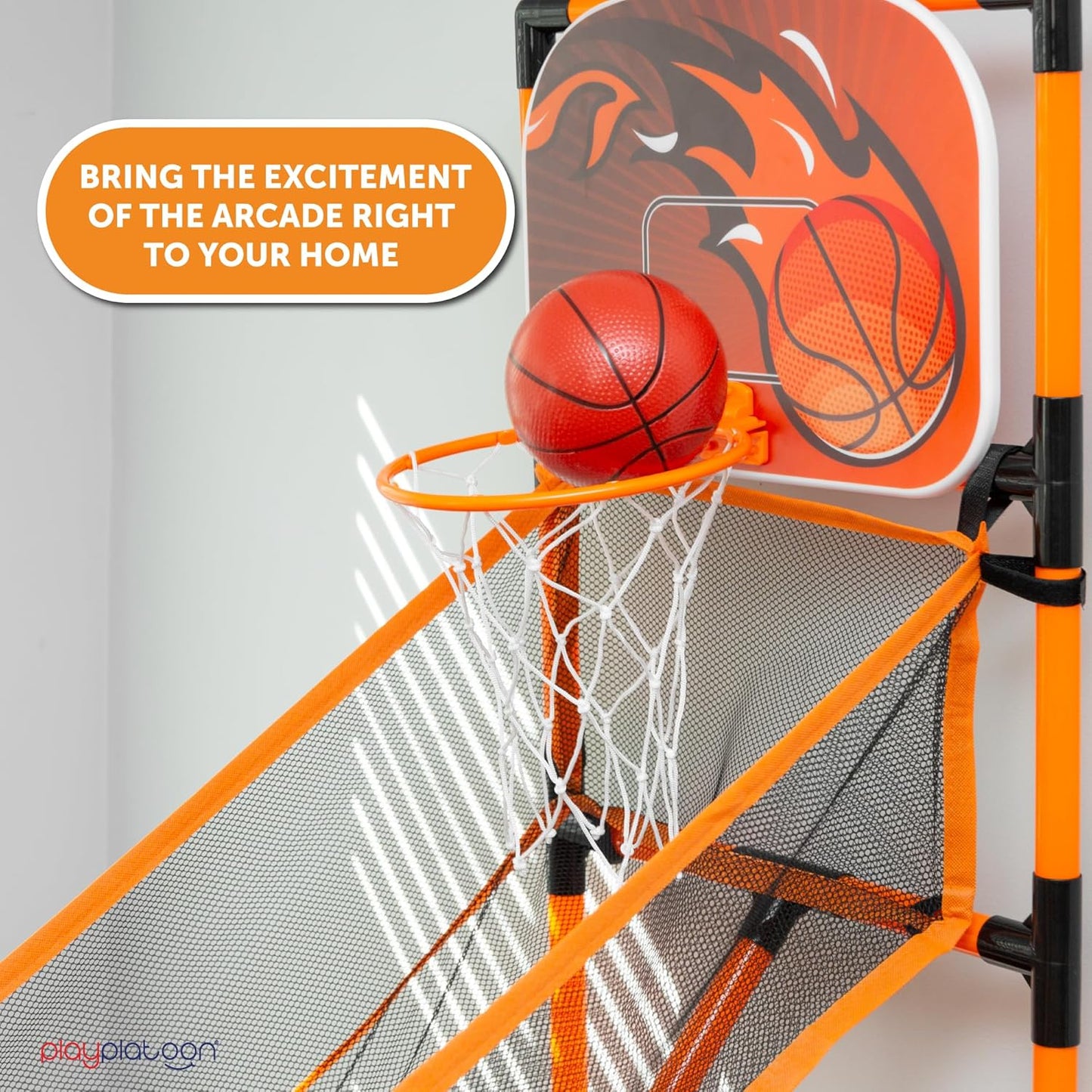 62 Inch Tall Kids Basketball Hoop - Indoor Arcade Games for 4-12 Year Olds - Perfect for Game Room or Backyard - Includes 4 Balls and Pump