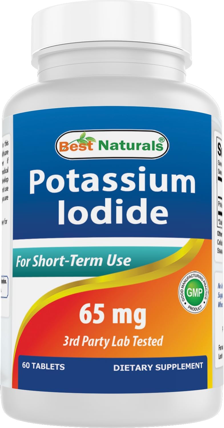 65 mg Potassium Iodide Dietary Supplement - 60 Tablets, Best Naturals (Pack of 1)