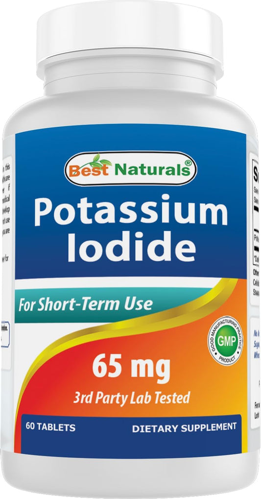 65 mg Potassium Iodide Dietary Supplement - 60 Tablets, Best Naturals (Pack of 1)