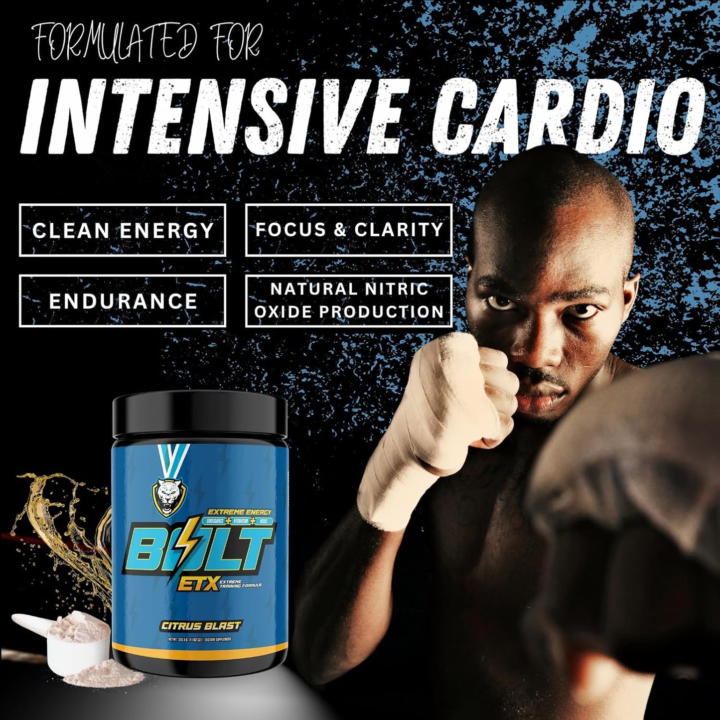 6AM Run Bolt Pre Workout Powder - Boost Energy, Cardio Support, High Focus Formula - Natural Citrus Blast Flavor - 25 Servings