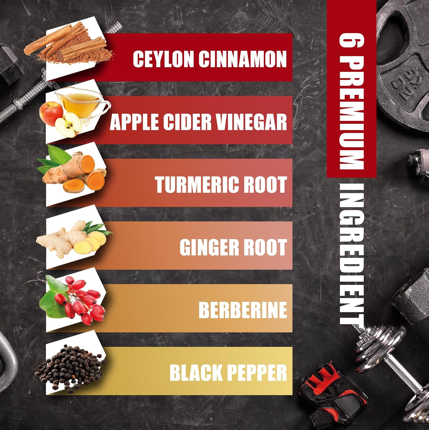 6in1 BMVINVOL Ceylon Cinnamon Capsules with Berberine HCl, Apple Cider Vinegar, Turmeric, Ginseng, Black Pepper - 60 Count for Immune Support