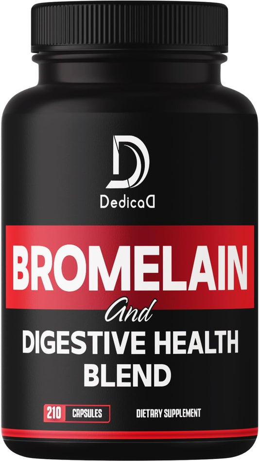 6in1 Bromelain 500mg Supplement - 1000mg per Serving - 210 Capsules with Digestive Health Blend - Quercetin, Ginger, Turmeric, Papaya - Supports Overall Health, Digestion & Immune System