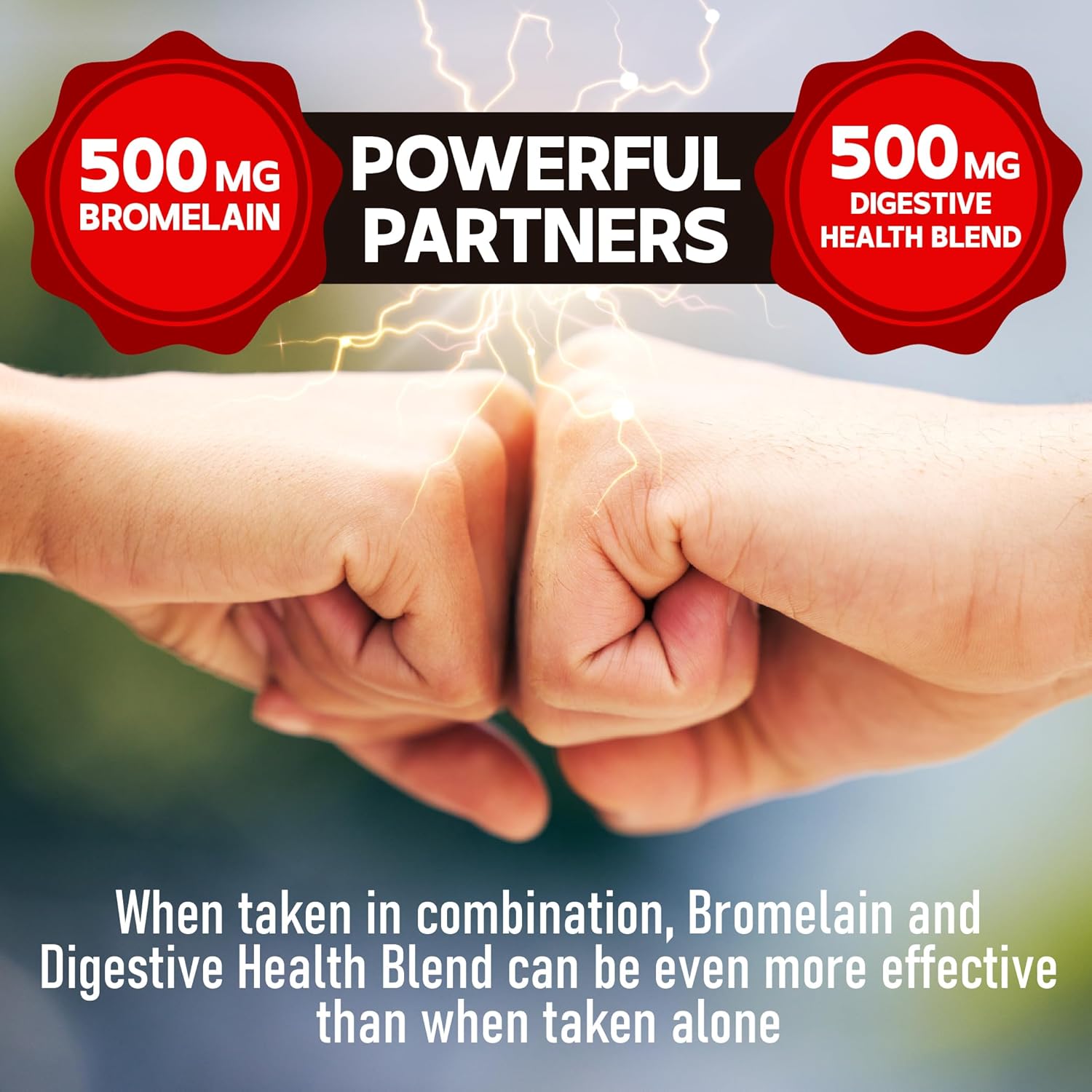 6in1 Bromelain 500mg Supplement - 1000mg per Serving - 210 Capsules with Digestive Health Blend - Quercetin, Ginger, Turmeric, Papaya - Supports Overall Health, Digestion & Immune System