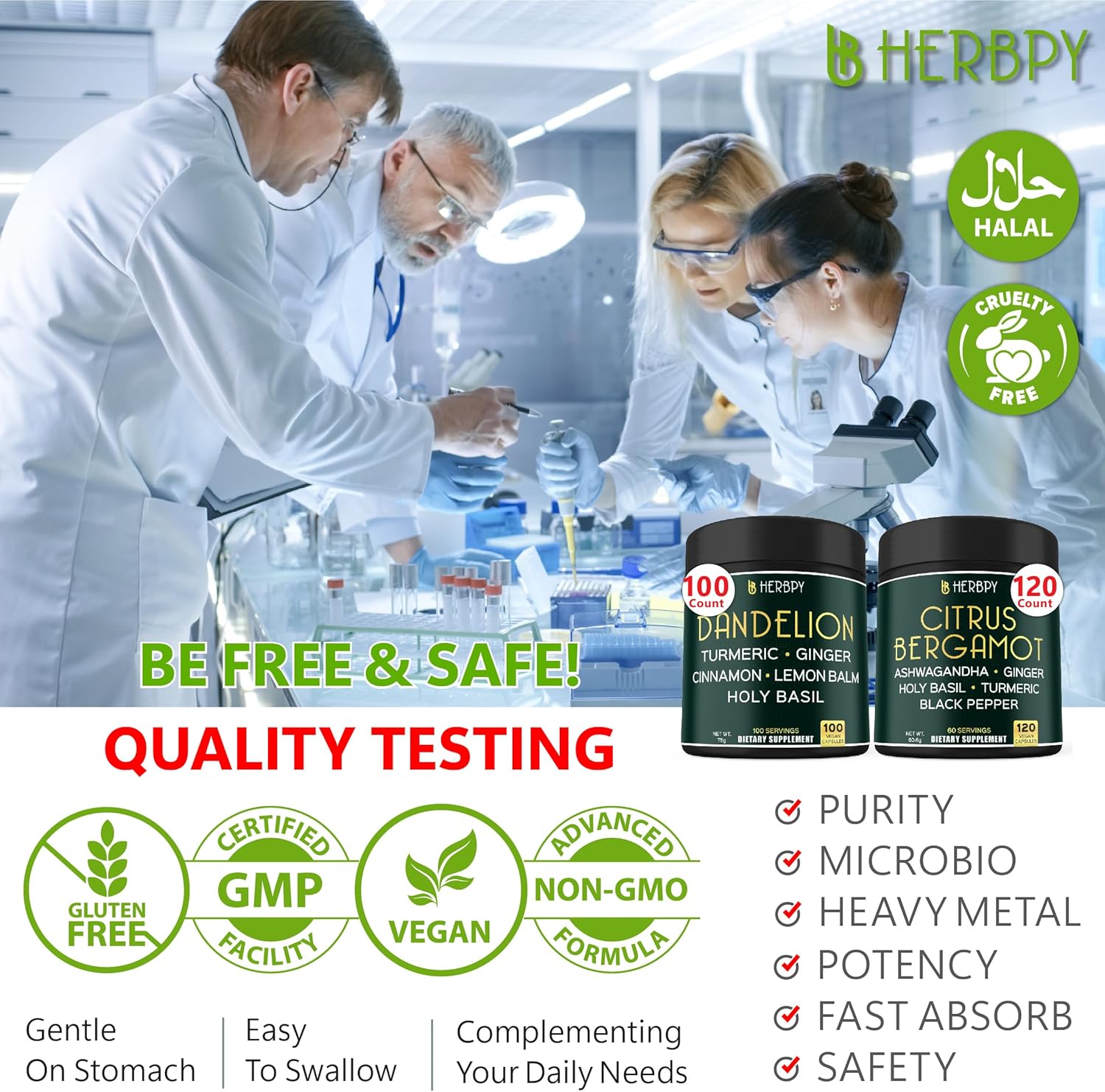 6in1 Dandelion and Citrus Bergamot Supplement Bundle for Relaxation, Heart, Digestion, and Immune Support