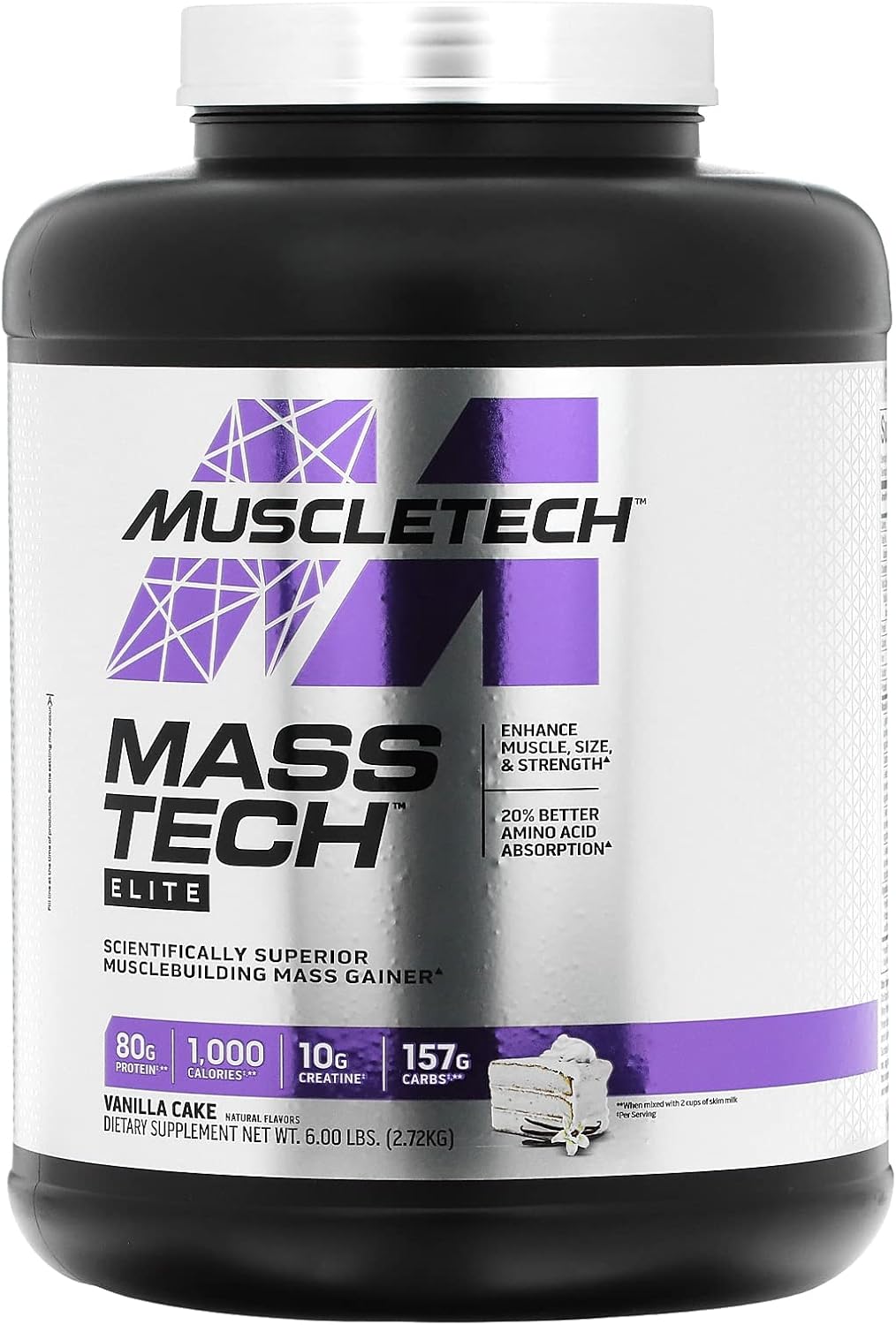6lb MuscleTech Mass-Tech™ Elite Vanilla Cake Flavored Protein Powder