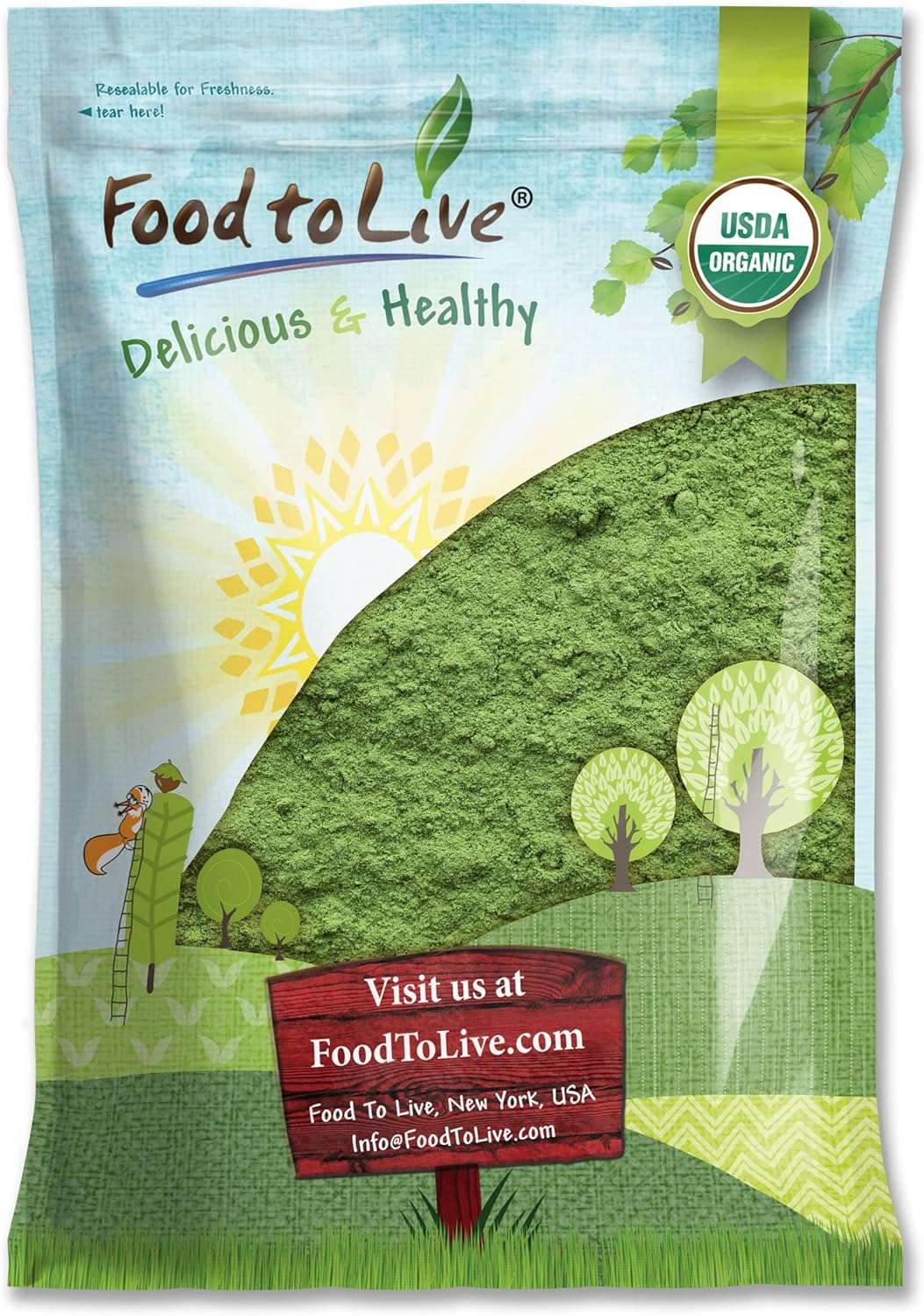 6lb Organic SuperGreens Powder Blend - Kale, Moringa, Spirulina, Wheatgrass - Non-GMO, Vegan, Antioxidant Rich - Juices, Smoothies, Baking