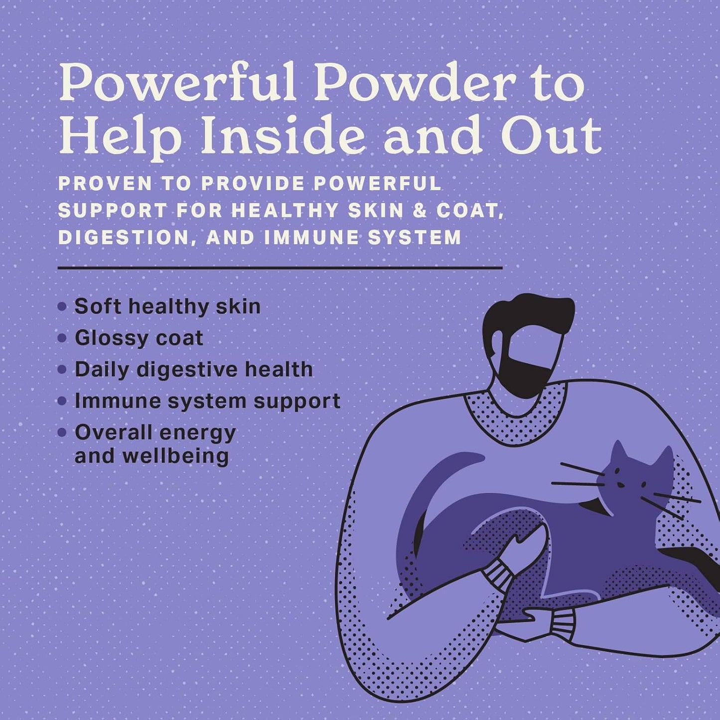 6oz Bag of Veterinarian Formulated Feline Superfood Supplement Powder - Boost Skin & Coat Health, Digestion, Immunity - Omega 3 & 6 Balances