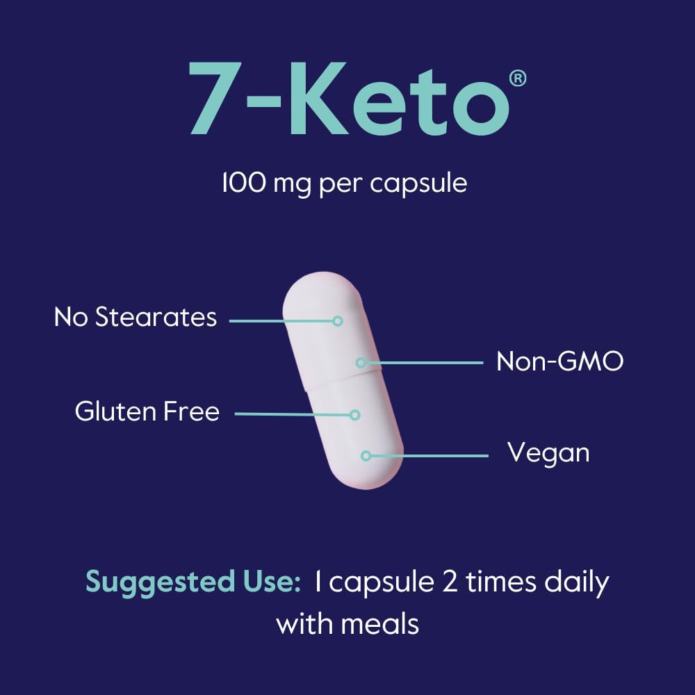 7-Keto DHEA 100mg Supplement (60 Vegetarian Capsules) - No Stearates, High Quality Formula by BESTVITE