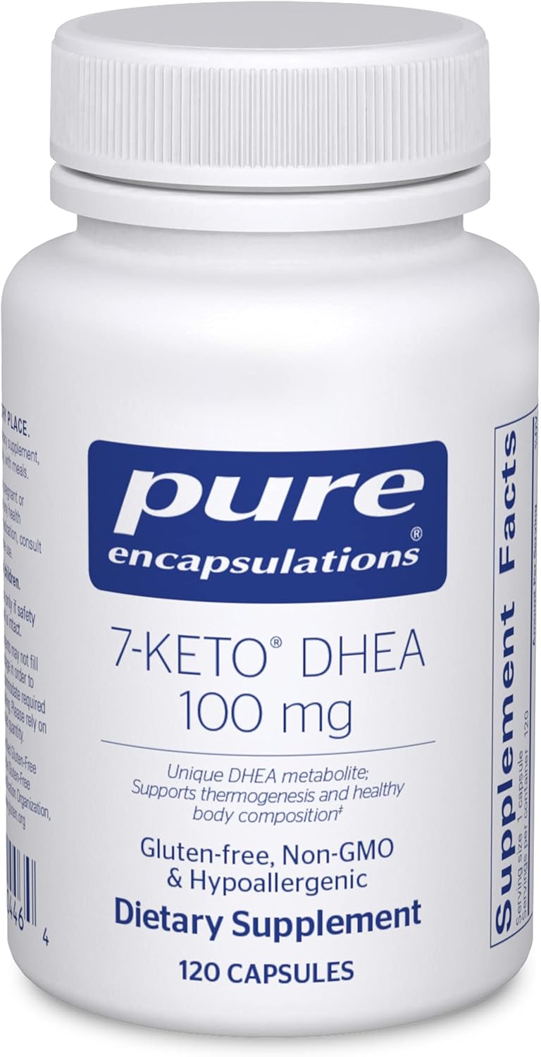 7-Keto DHEA 100mg Supplement for Thermogenesis and Body Composition - 120 Capsules by Pure Encapsulations