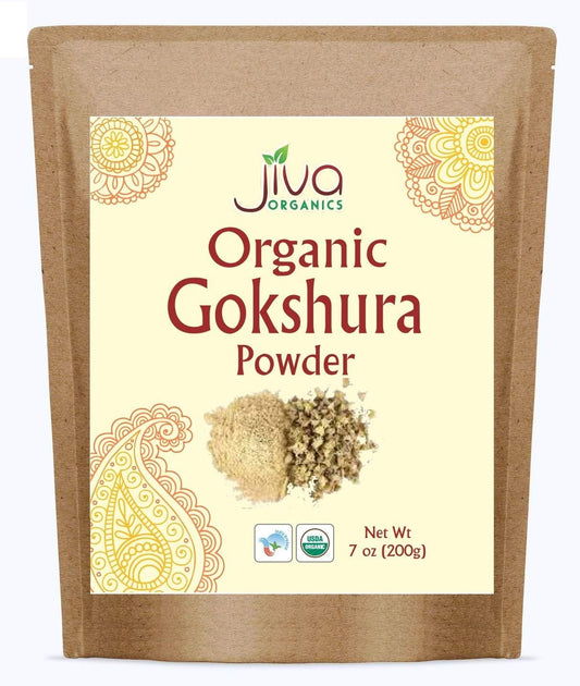 7 oz Bag of Jiva Organics Gokshura Powder - Pure Indian Tribulus, Non-GMO Full Spectrum