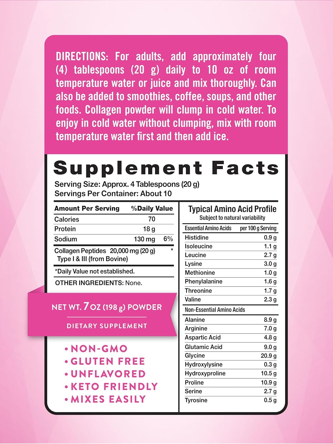 7 oz Nature's Truth Collagen Powder - Type I & III, Grass Fed Peptides, Keto Friendly, Unflavored - Non-GMO & Gluten Free