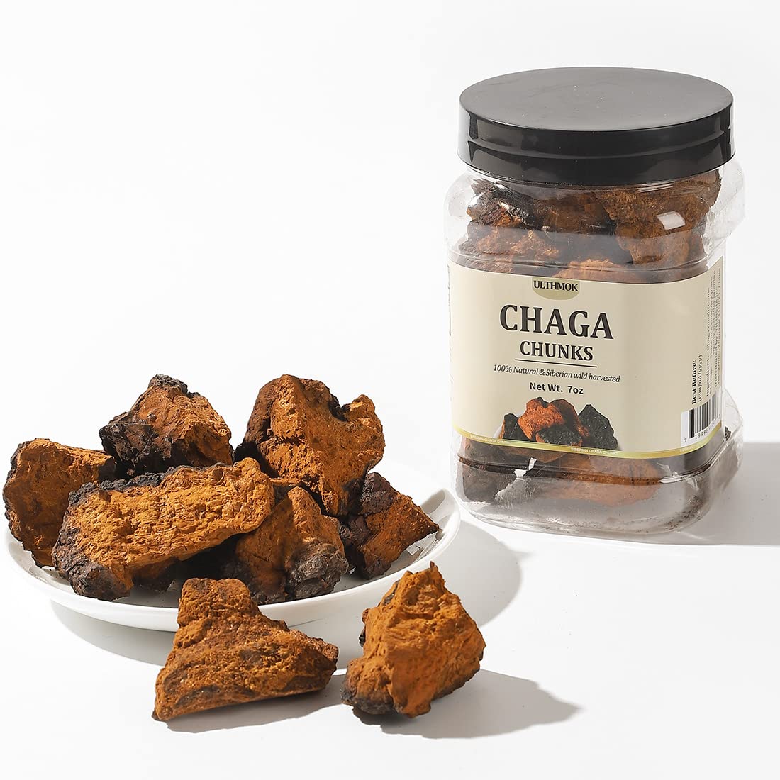 7 Oz/199g Premium Chaga Mushroom Chunks - 100% Siberian Wild Harvested Tea