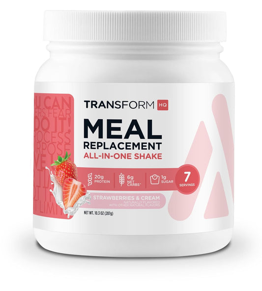 7-Serving TransformHQ Meal Replacement Shake Powder (Strawberry & Cream) - Gluten-Free, Non-GMO Formula