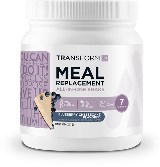 7 Servings of Blueberry Cheesecake Meal Replacement Shake Powder - Gluten-Free and Non-GMO by TransformHQ