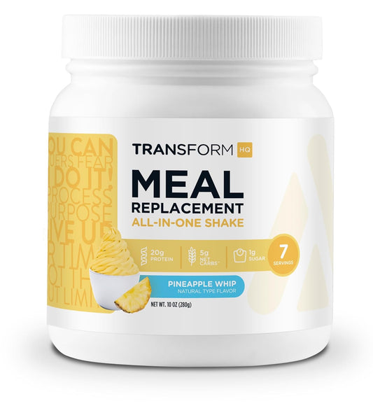 7 Servings of TransformHQ Pineapple Whip Meal Replacement Shake Powder - Gluten Free & Non-GMO