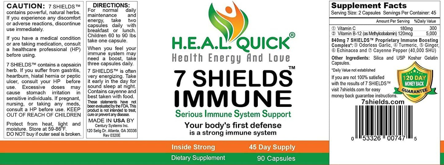 7 Shields Immune Support Supplement - 90 Capsules by Century Systems
