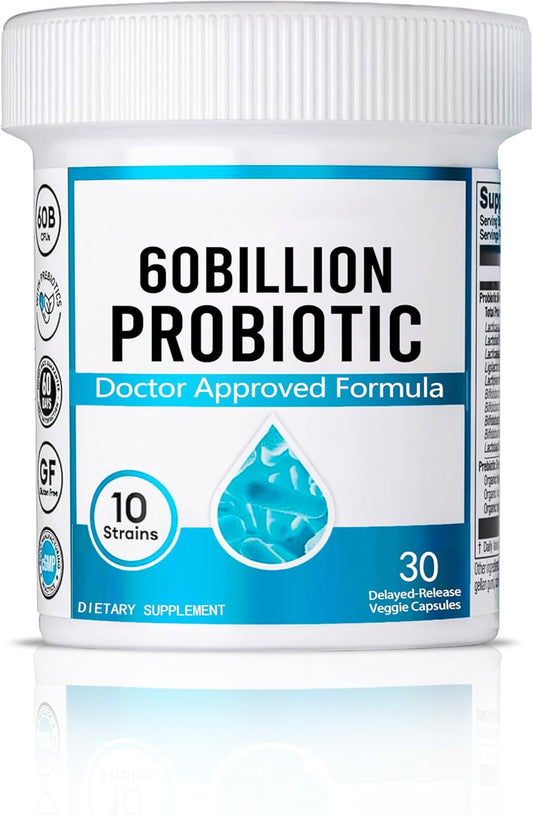70 Billion CFU Men's Probiotic with 8 Strains, Selenium, & Prebiotics - Supports Digestive, Microbiome, Colon & Immune Health - 30ct