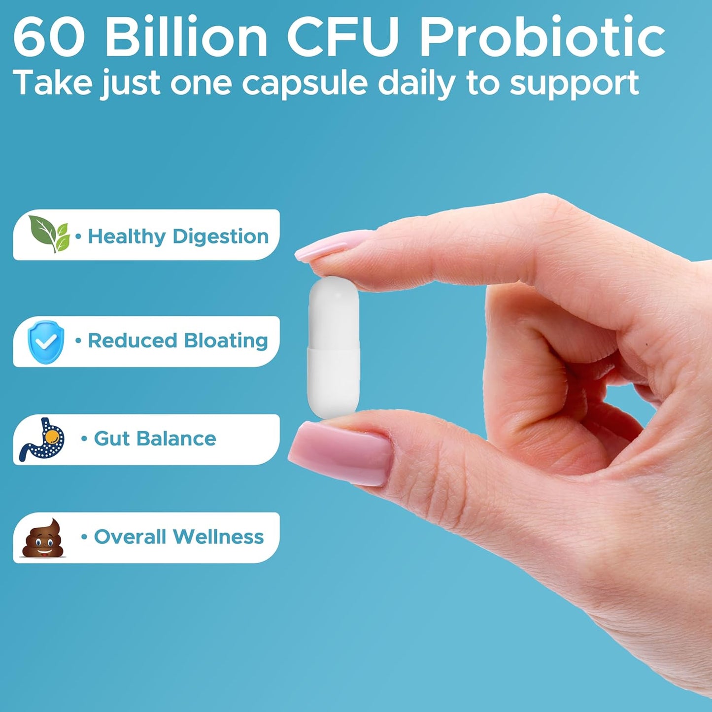 70 Billion CFU Men's Probiotic with 8 Strains, Selenium, & Prebiotics - Supports Digestive, Microbiome, Colon & Immune Health - 30ct