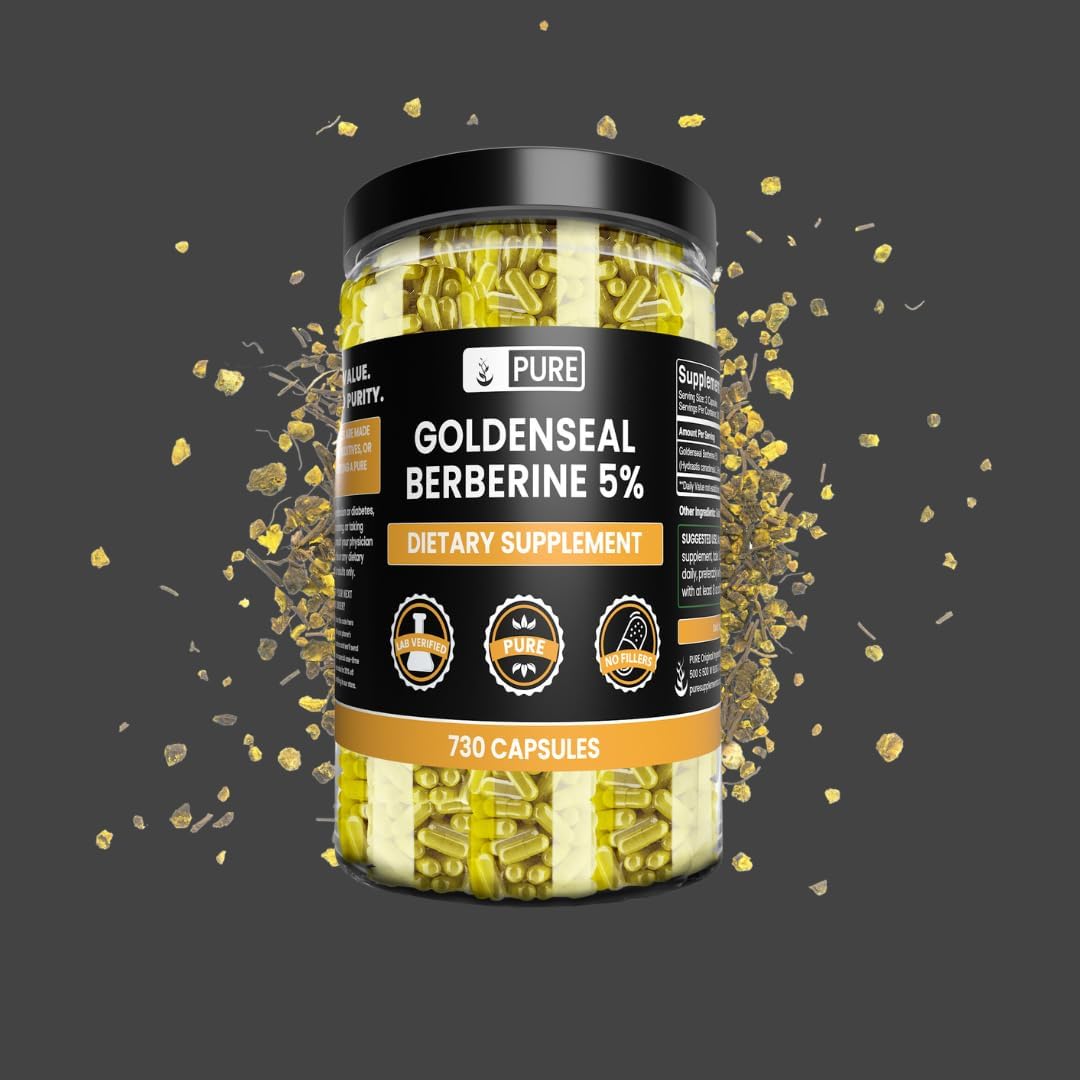 730 Count Goldenseal Berberine Capsules - Pure Ingredients, No Fillers, Lab Verified
