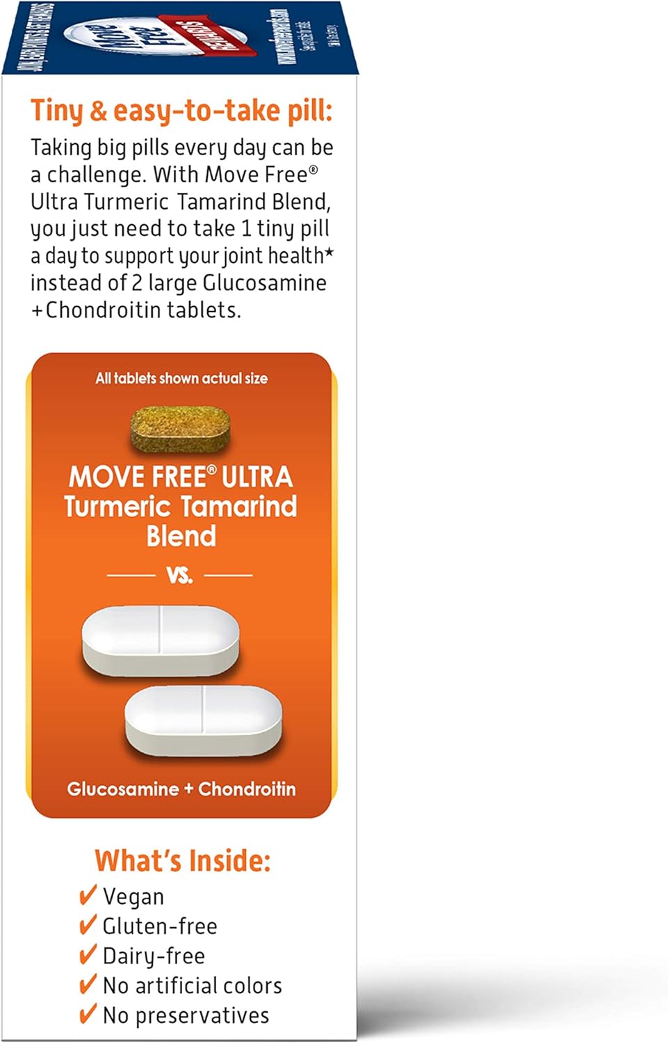 75 Count Move Free Ultra Turmeric + Tamarind Joint Support Tablets - Supports Joint Comfort and Healthy Inflammation Response, Antioxidants, 1 Pill Per Day