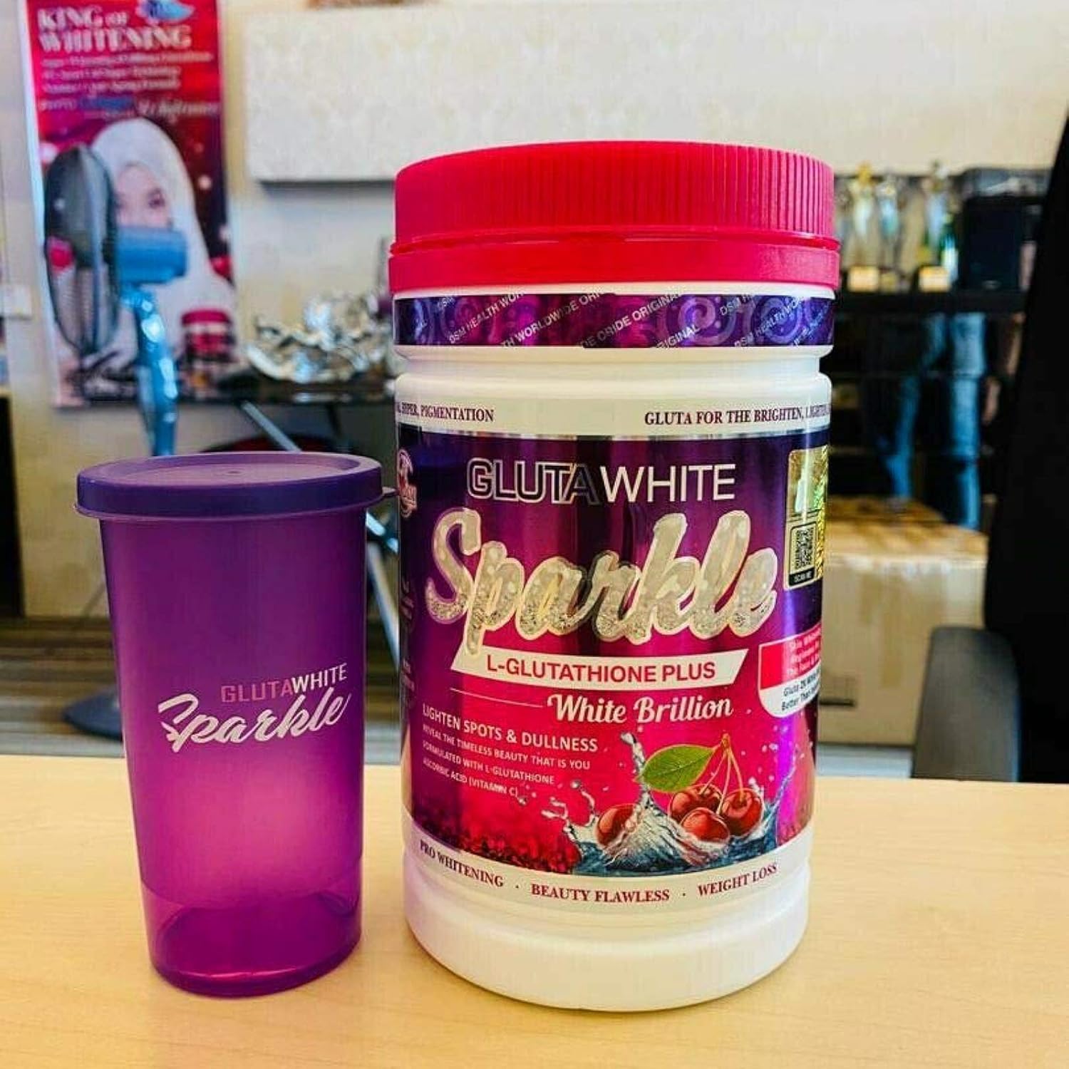 750G Supream Gluta White Sparkle L-Glutathione Skin Whitening Supplement