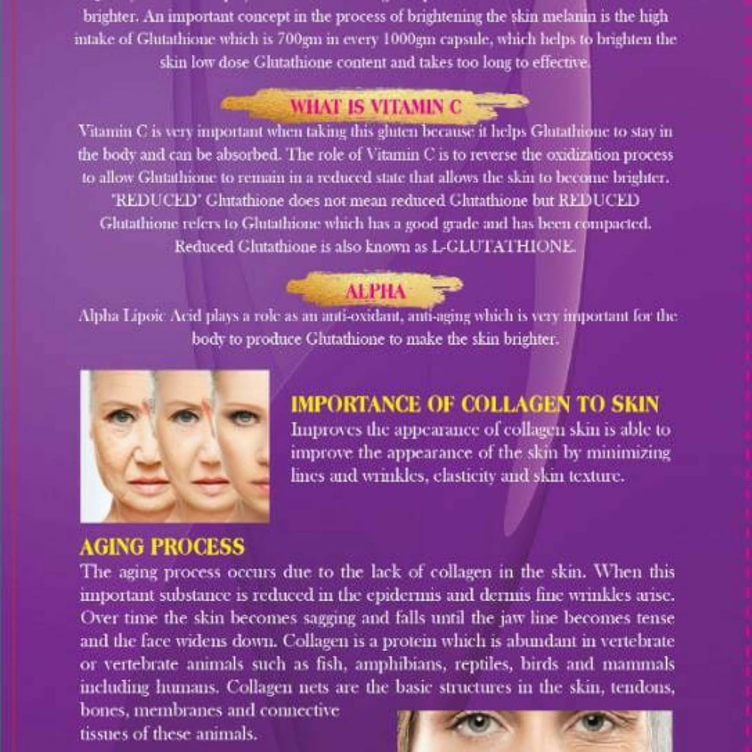 750G Supream Gluta White Sparkle L-Glutathione Skin Whitening Supplement