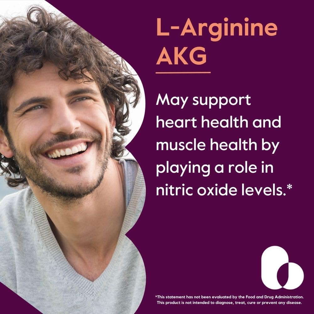 750mg Arginine AKG Supplement (240 Vegan Capsules) - Non-GMO, Gluten Free, No Stearates - BESTVITE