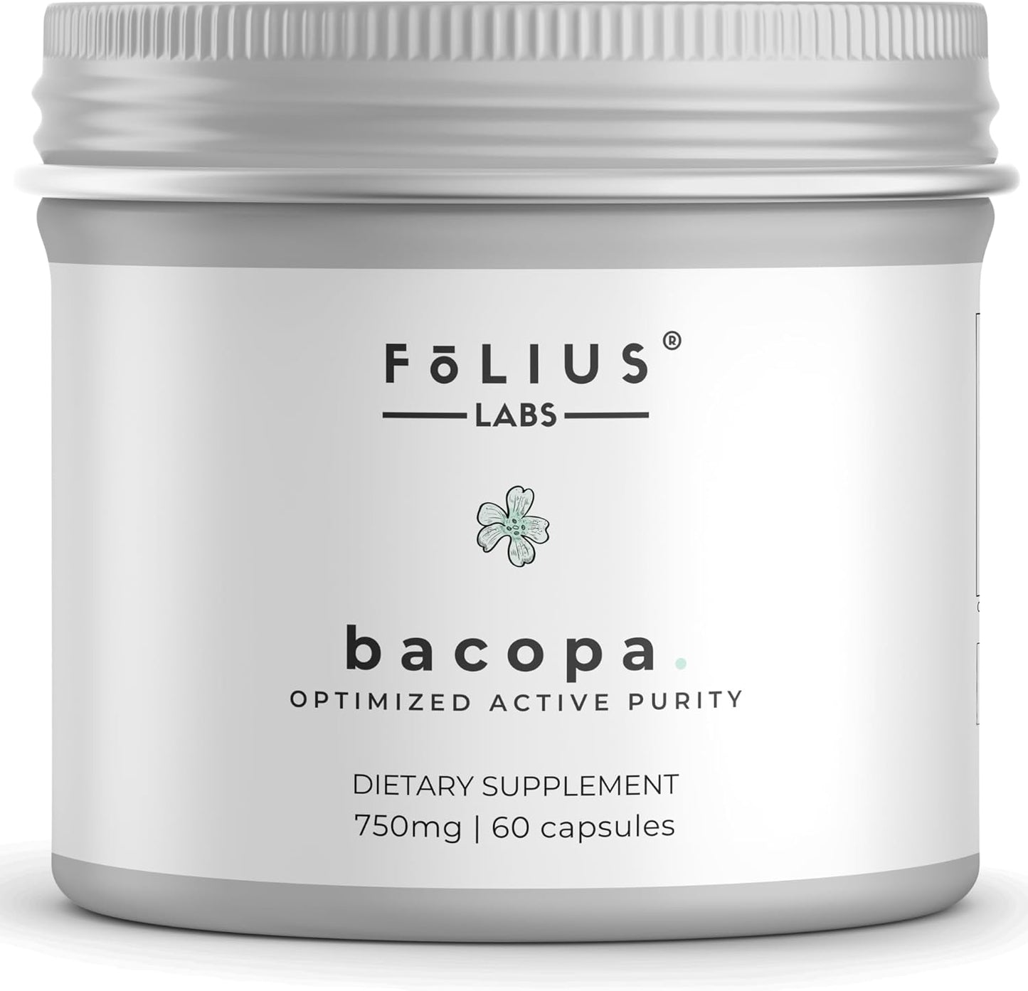 750mg Bacopa Monnieri Capsules - 40% Bacosides - Herbal Supplement - 60 Capsules by FOLIUS LABS