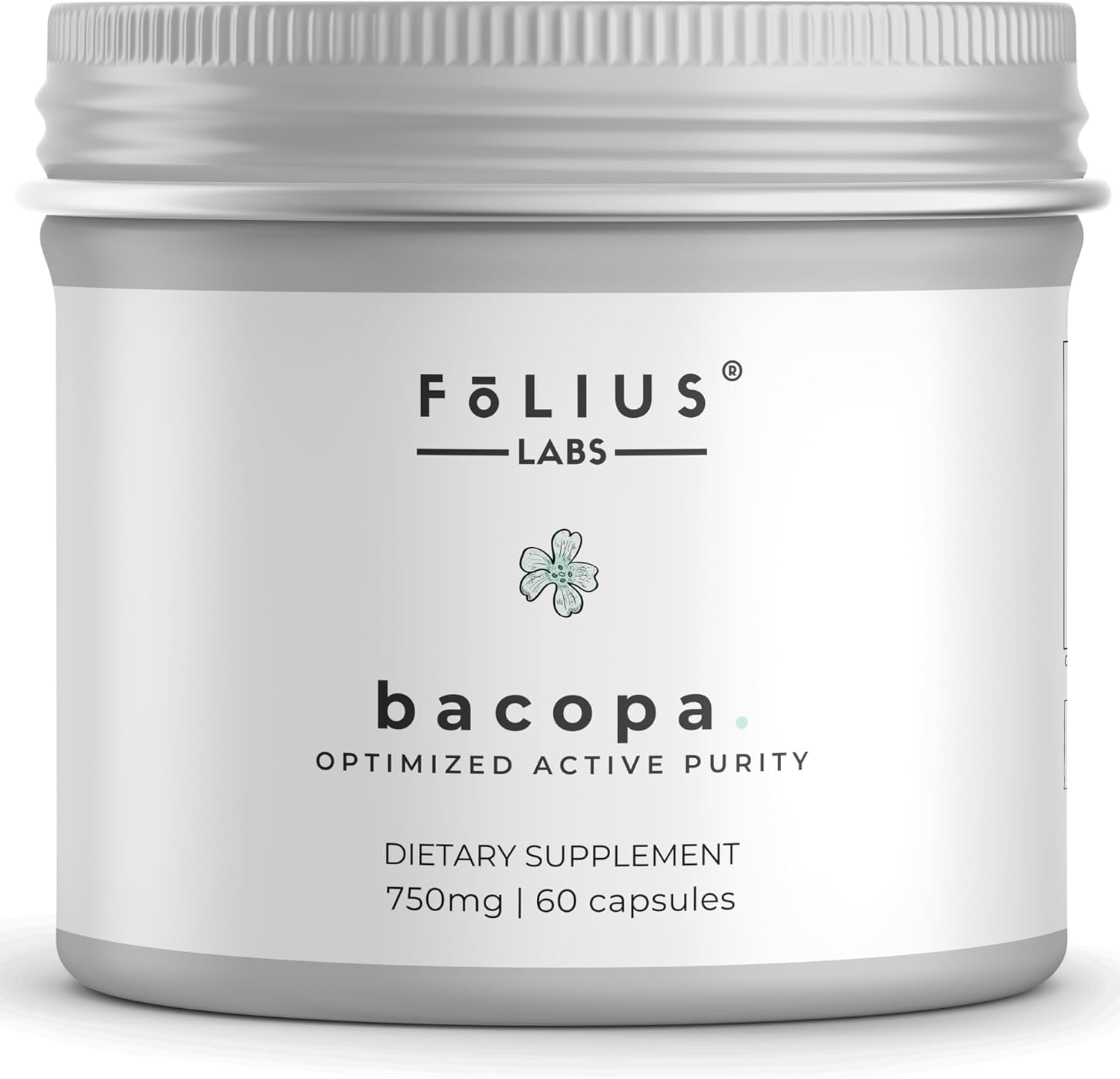 750mg Bacopa Monnieri Capsules - 40% Bacosides - Herbal Supplement - 60 Capsules by FOLIUS LABS