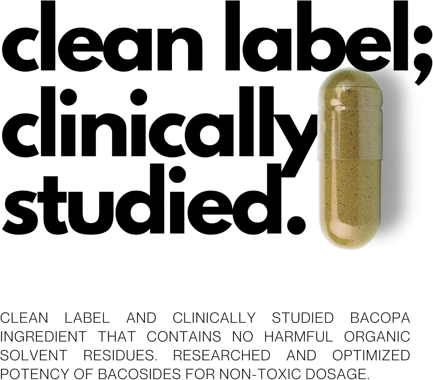 750mg Bacopa Monnieri Capsules - 40% Bacosides - Herbal Supplement - 60 Capsules by FOLIUS LABS