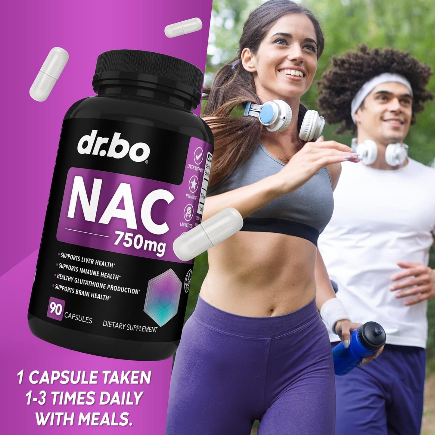 750mg N-Acetyl Cysteine Supplement - Liver Support & Lung Cleanse Formula - Kidney Detox & Respiratory Health - 90 Capsules - BoostGo Australia