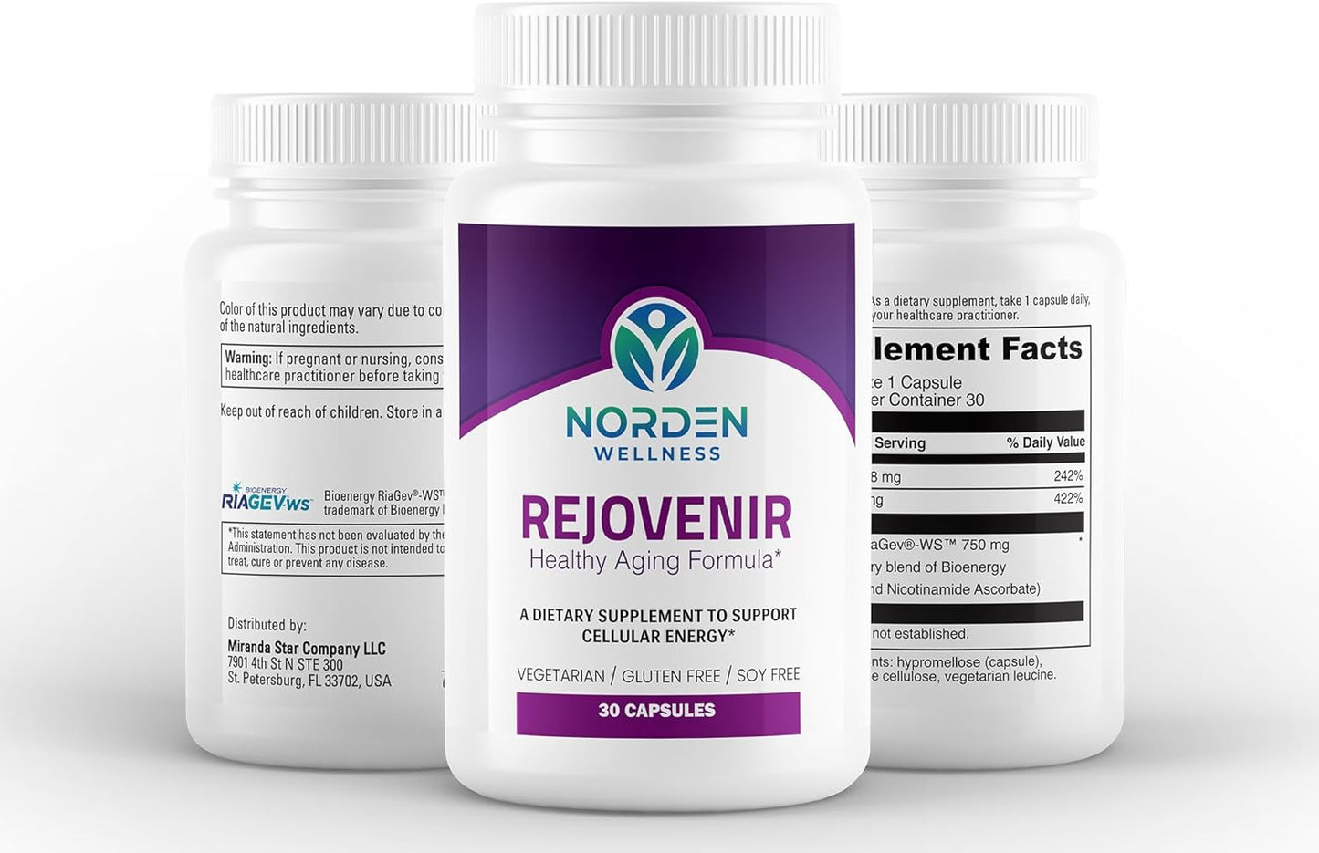 750mg Nicotinamide Riboside Supplement with Vitamin C & Niacin for Healthy Aging & Energy Support | 30 Vegan Capsules