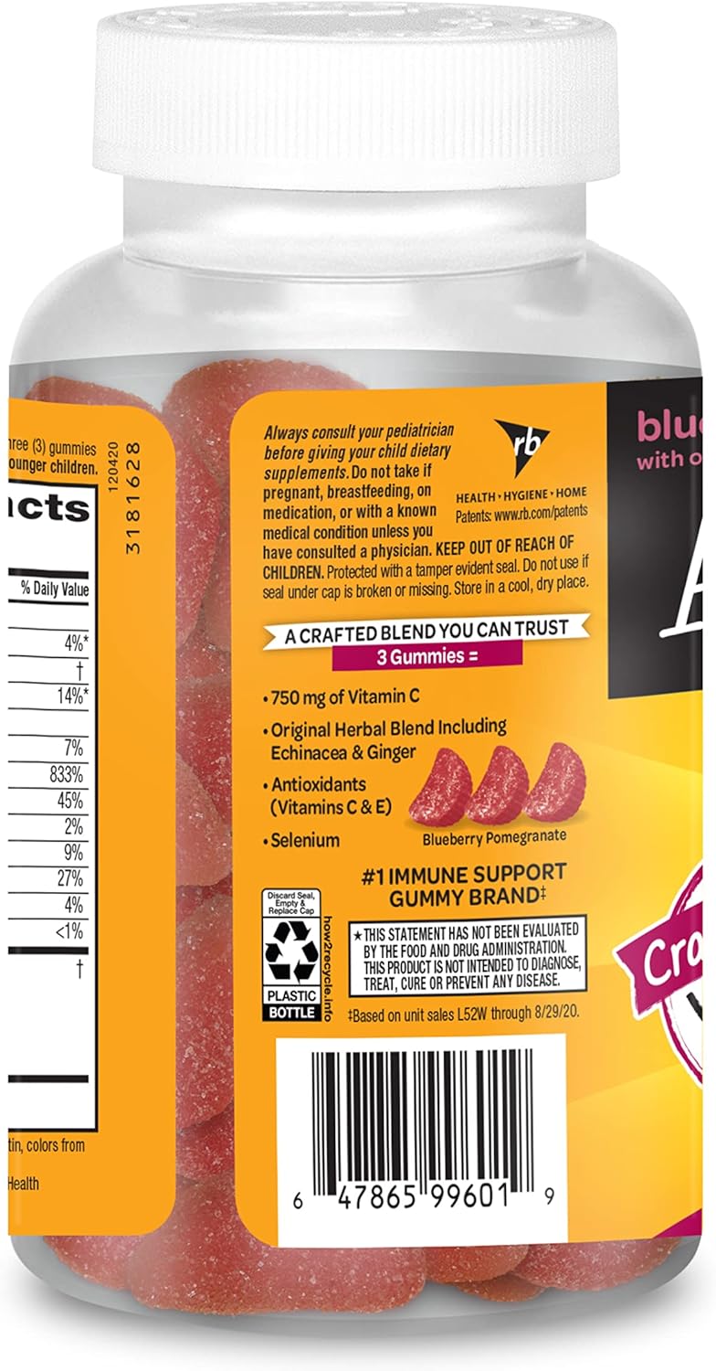 750mg Vitamin C Gummies for Adults - Immune Support Supplement with Antioxidants A, C, & E - Blueberry Pomegranate - 63 Gummies