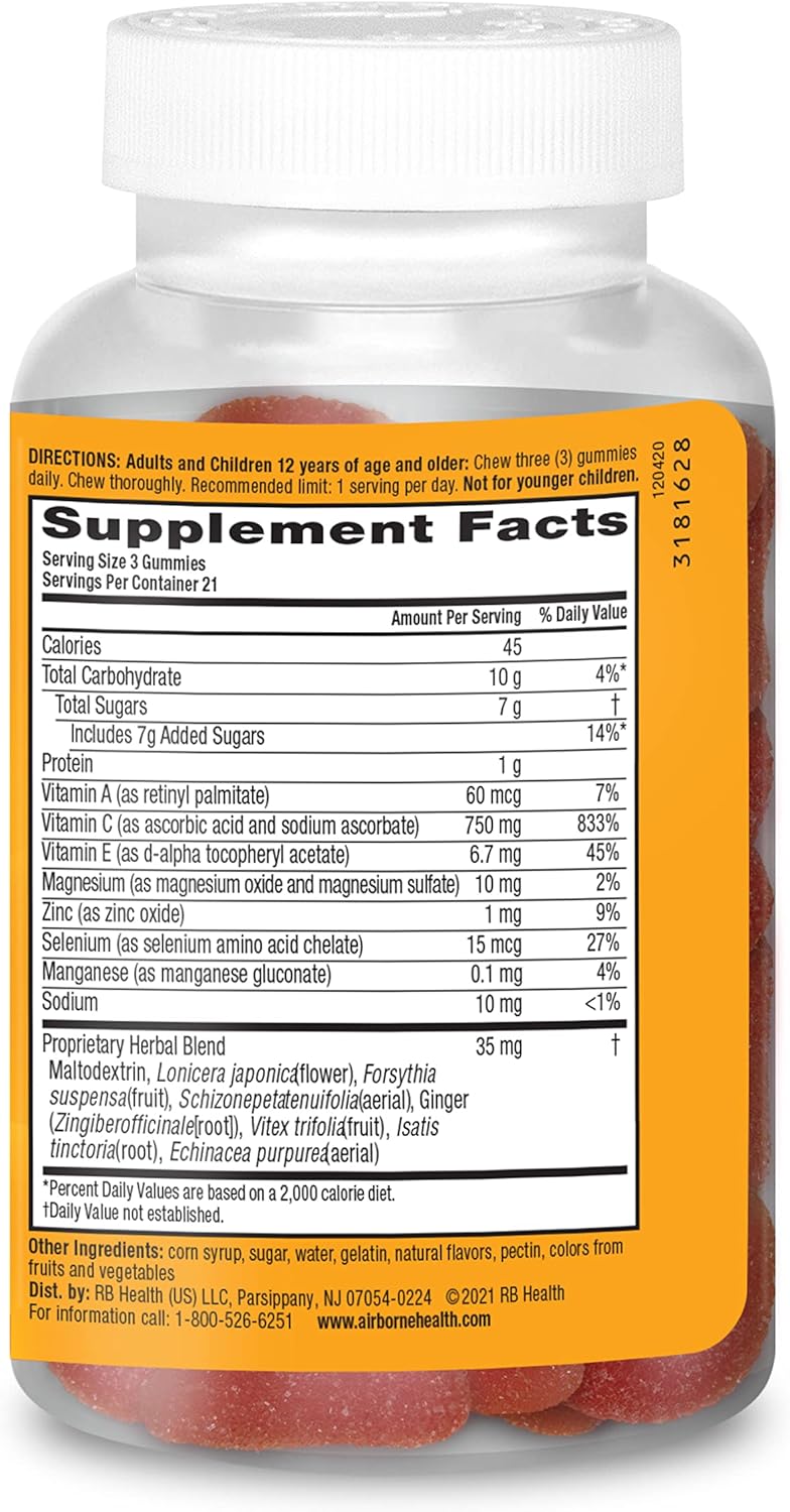 750mg Vitamin C Gummies for Adults - Immune Support Supplement with Antioxidants A, C, & E - Blueberry Pomegranate - 63 Gummies