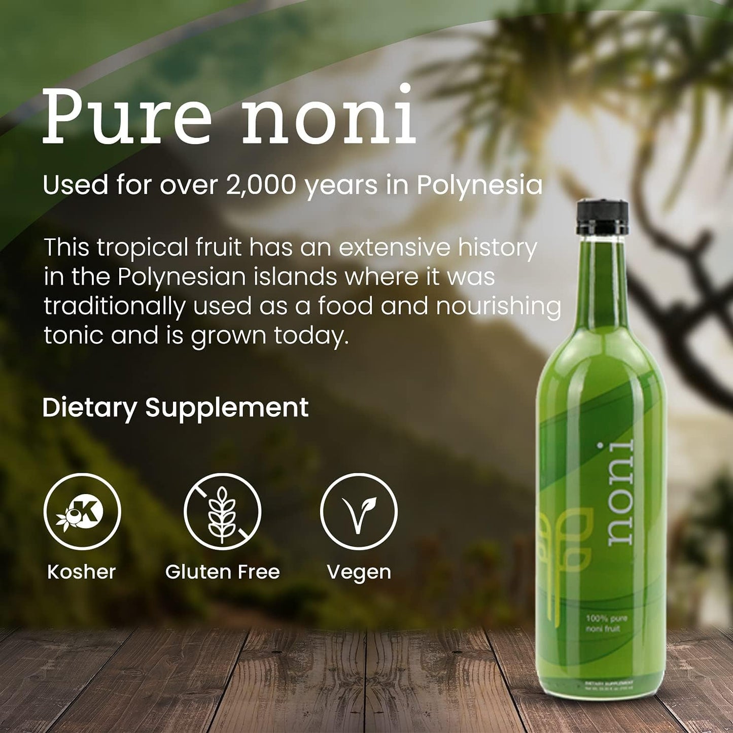 750ml PURE Noni Juice - Boost Immune Health with Morinda Citrifolia, No Additives - Antioxidant-Rich Tropical Tradition for Healthy Living