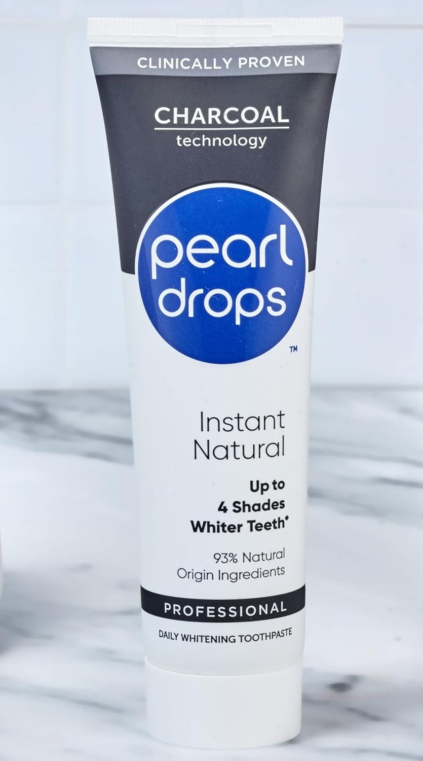 75ml Pearl Drops Instant Natural White Activated Charcoal Toothpaste