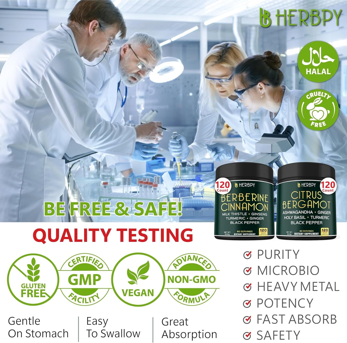 7in1 Berberine HCl & 6in1 Citrus Bergamot Supplement Bundle for Digestive, Heart, Relaxation & Immune Support