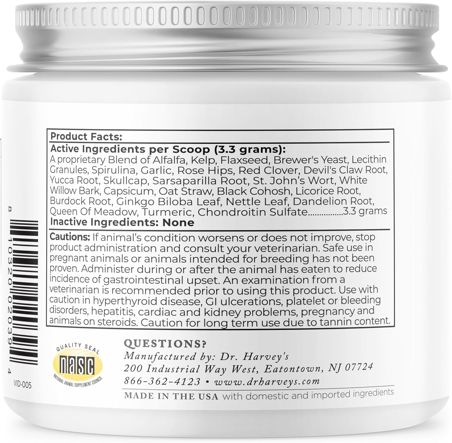 7oz Dr. Harvey's Ortho-Flex Herbal Hip & Joint Supplement for Dogs