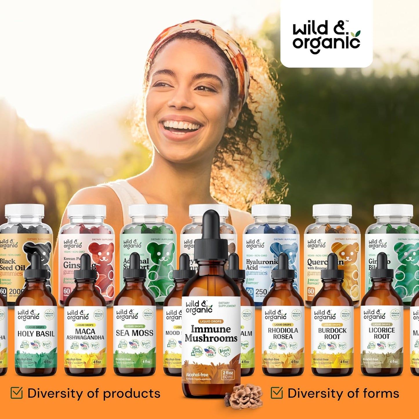 8-in-1 Mushroom Complex Tincture for Immune Support - Wildcrafted & Organic - Chaga, Turkey Tail, Lion's Mane, Reishi Extract - Vegan, Sugar & Alcohol-Free - 2 fl oz Liquid Supplement - BoostGo Australia