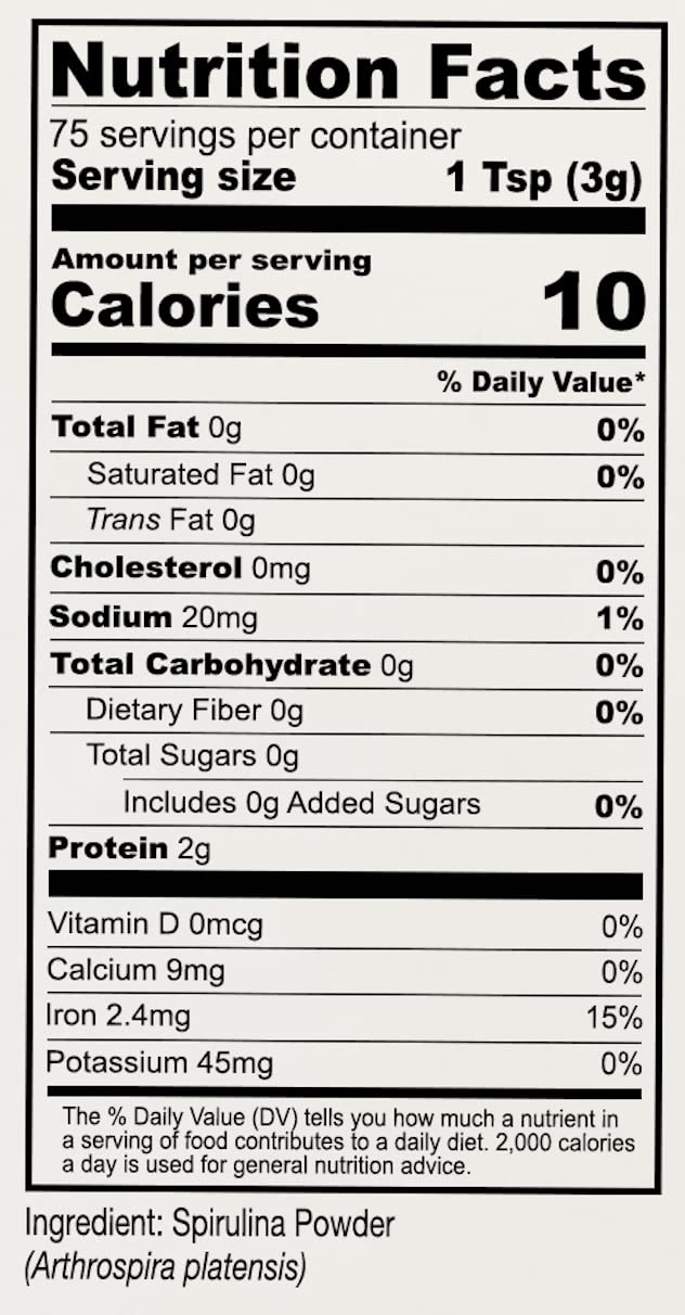 8 oz Anthony's California Spirulina Powder - Gluten Free & Non GMO - USA Product