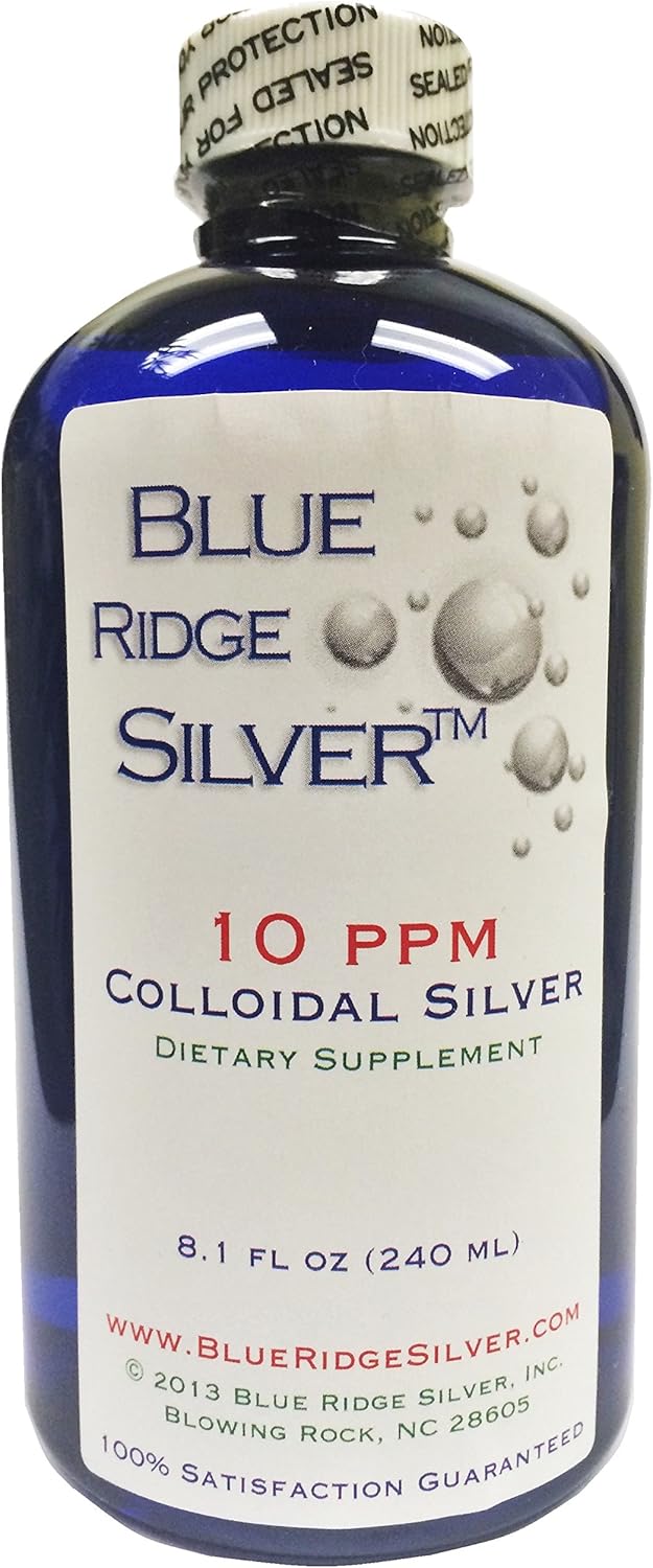 8 oz Blue Ridge Silver Colloidal Silver 10 ppm - Natural Immune Support Supplement