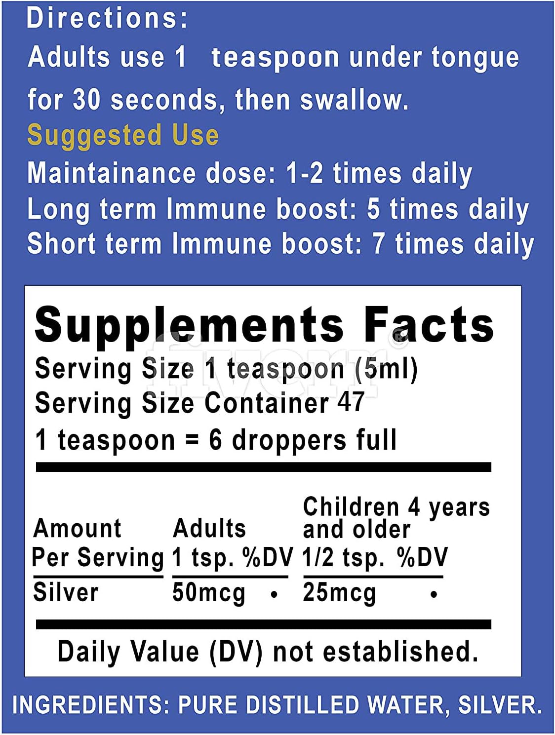 8 oz Glass Bottle Colloidal Silver Liquid for Health by Silver Holistics