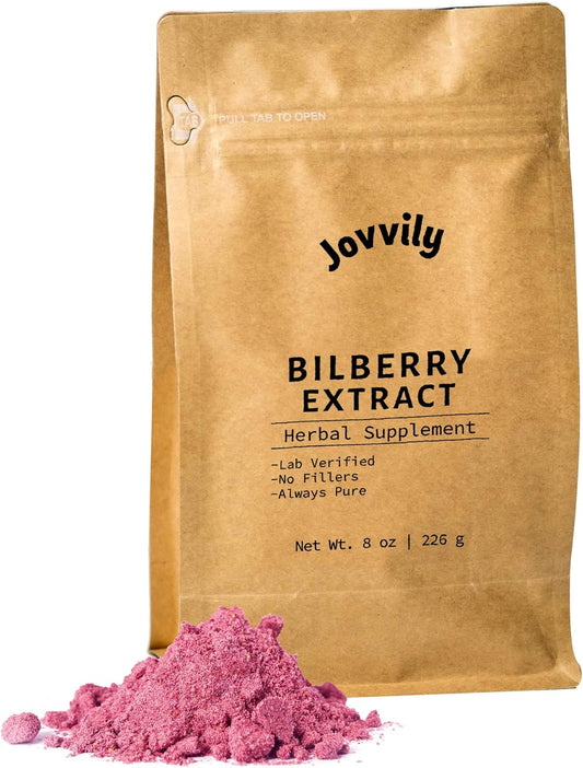 8 oz Jovvily Bilberry Extract Powder - Herbal Supplement with No Fillers - Pure Ingredients
