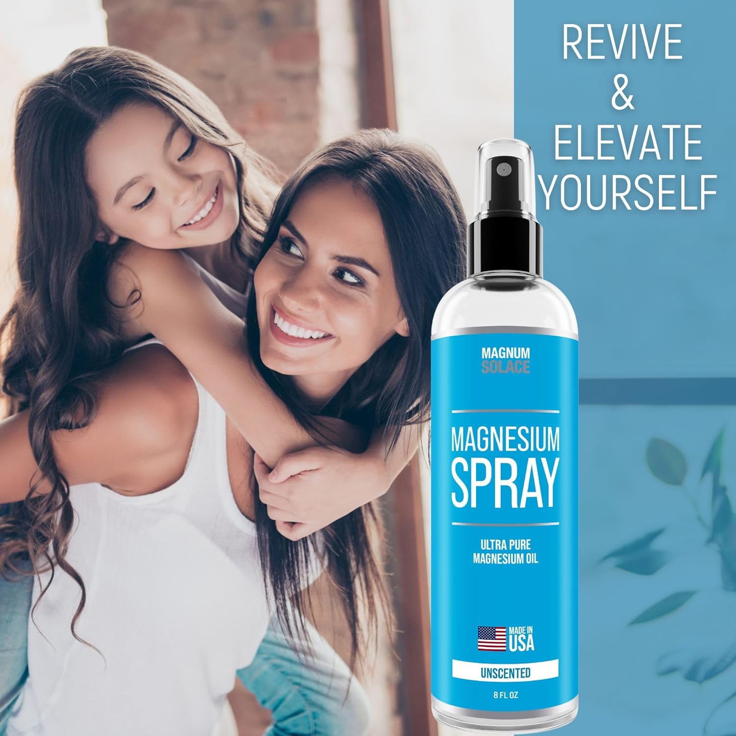 8 oz Magnum Solace Magnesium Spray - USP Grade Pure Magnesium Oil - Made in USA Since 2008