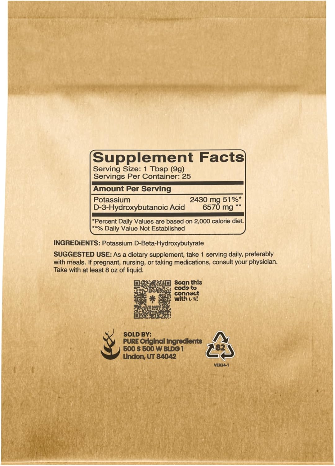 8 oz Potassium BHB Supplement - Pure D-Beta-Hydroxybutyrate Formula, Lab Verified